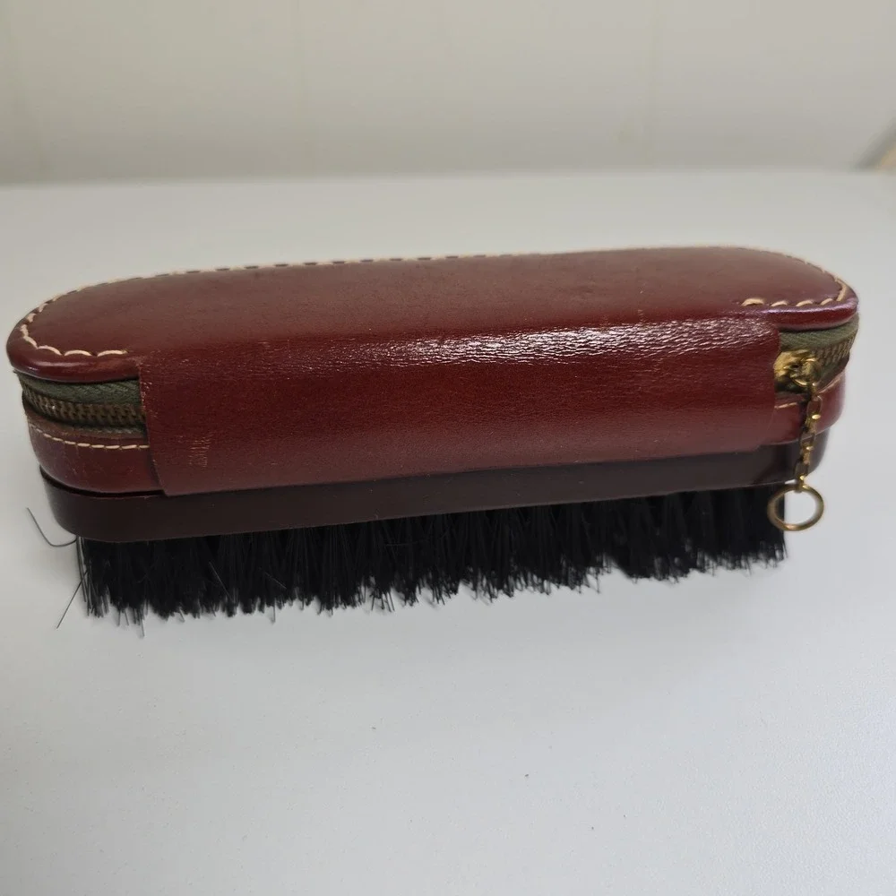 Vintage Hickok Commuter Leather Travel Valet Grooming Kit Brush Comb File & Case